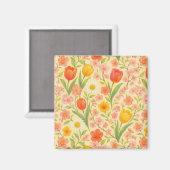 Hübsche Ostern-/Frühjahrsblumenmuster Magnet (Vorderseite/Rückseite)