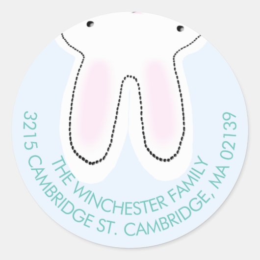 Hübsche Ostersonne blass-blaue Adresse Runder Aufkleber (Vorderseite)