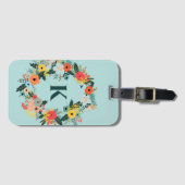 Hübsche Oval Kranz Monogramm Gepäckanhänger (Vorderseite (Horizontal))