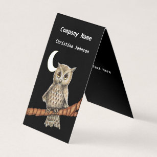 Hübsche Owl Golden Eyes Blue Kette auf dem Zweig  Visitenkarten