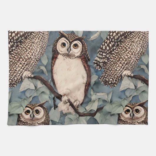 Hübsche Owls Geschirrtuch (Horizontal)