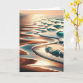 Hübsche Ozeankunst Personalisiertes Jubiläum Karte (Gelbe Blume)
