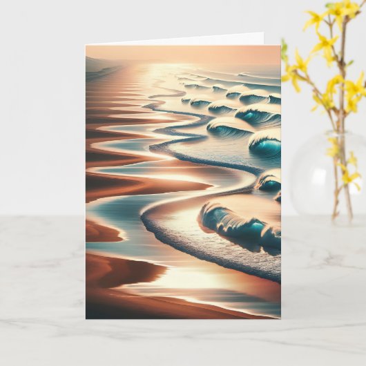 Hübsche Ozeankunst Personalisiertes Jubiläum Karte (Gelbe Blume)