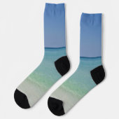 Hübsche Ozeanwellen Küstenstrandstrand Foto Küste Socken (Linkes Detail)