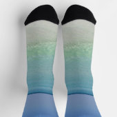 Hübsche Ozeanwellen Küstenstrandstrand Foto Küste Socken (Oben)