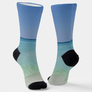 Hübsche Ozeanwellen Küstenstrandstrand Foto Küste Socken