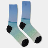 Hübsche Ozeanwellen Küstenstrandstrand Foto Küste Socken (Rechts)