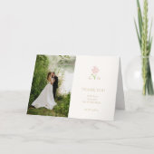 Hübsche Paarbläschen-Monogramm Dankeskarte (Vorderseite)