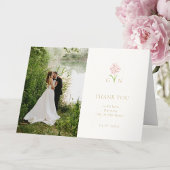 Hübsche Paarbläschen-Monogramm Dankeskarte