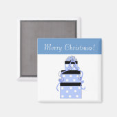 Hübsche Packungen mit den Punkten Blau und Weiß Po Magnet (Vorderseite/Rückseite)