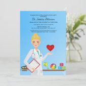 Hübsche Pädiatrische Einladung (Stehend Vorderseite)
