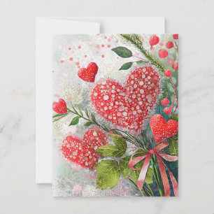 Hübsche Pailletten Herzen Valentinstag Feiertagskarte