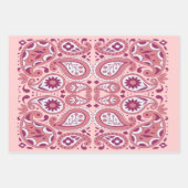 Hübsche Paisley-Muster-Farbtöne in rosa weißer Blu Geschenkpapier Set (Vorderseite 3)