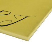 Hübsche Panda auf Gelbhintergrundmonogramm Schneidebrett (Ecke)