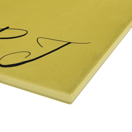 Hübsche Panda auf Gelbhintergrundmonogramm Schneidebrett (Ecke)