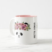 Hübsche Panda Bärenmädchen Niedlich Personalisiert Zweifarbige Tasse (Vorderseite Links)