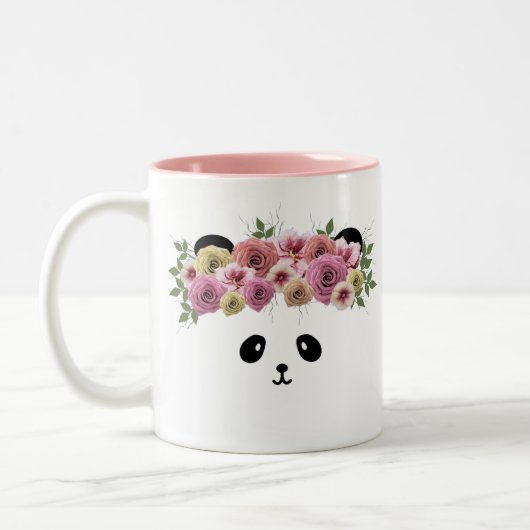 Hübsche Panda Bärenmädchen Niedlich Personalisiert Zweifarbige Tasse (Links)