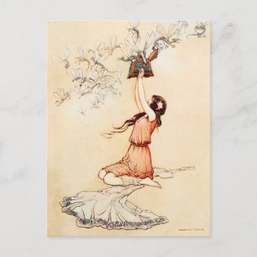 Hübsche Pandora öffnet ihre Box Postkarte (Vorderseite)