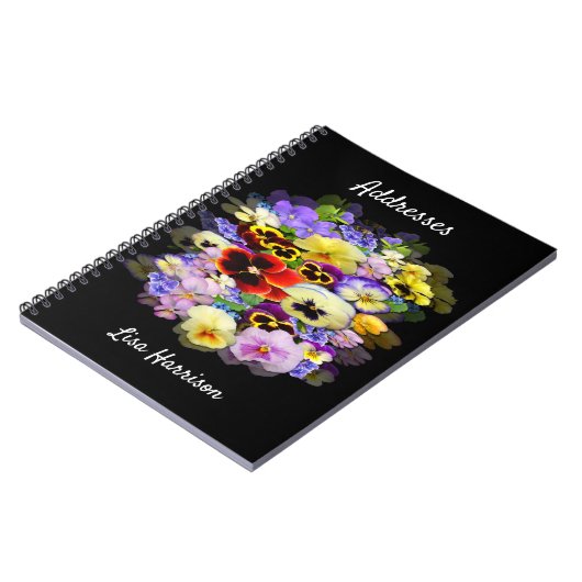 Hübsche Pansy-Adresse Notizblock (Linke Seite)