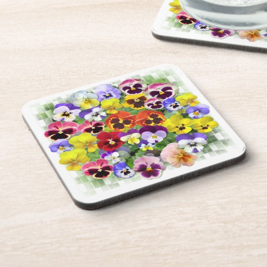 Hübsche Pansy-Anordnung Getränkeuntersetzer (Linke Seite)
