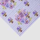 Hübsche Pansy Blume Blumenlavender Streifen Muster Seidenpapier (Ausschnitt)