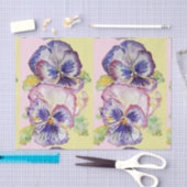 Hübsche Pansy Blume Blumenpastellfarben Pink Muste Seidenpapier (Handwerk)
