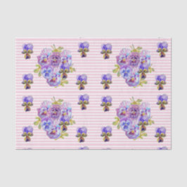 Hübsche Pansy Blume Blumenpastellfarben Pink Muste Seidenpapier
