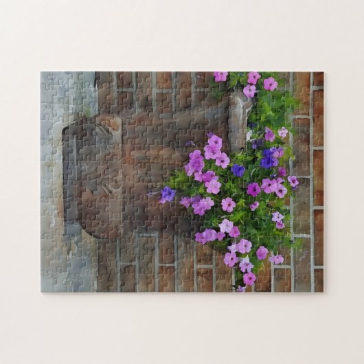 Hübsche Pansy Blume Planter Blumenpuzzle Puzzle (Horizontal)