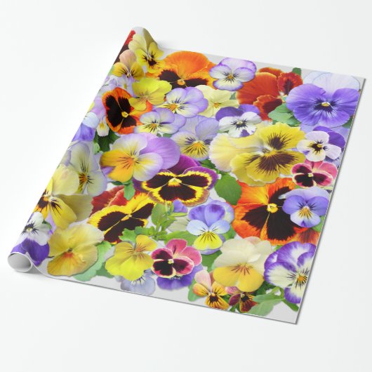 Hübsche Pansy Collage Geschenkpapier (Ungerollt)
