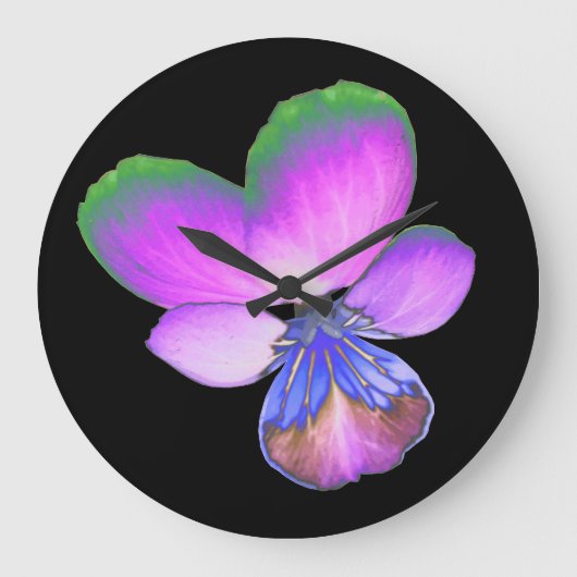 Hübsche Pansy Wall Uhr (Vorderseite)