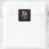 Hübsche Papageien Quadratischer Aufkleber (Tasche)