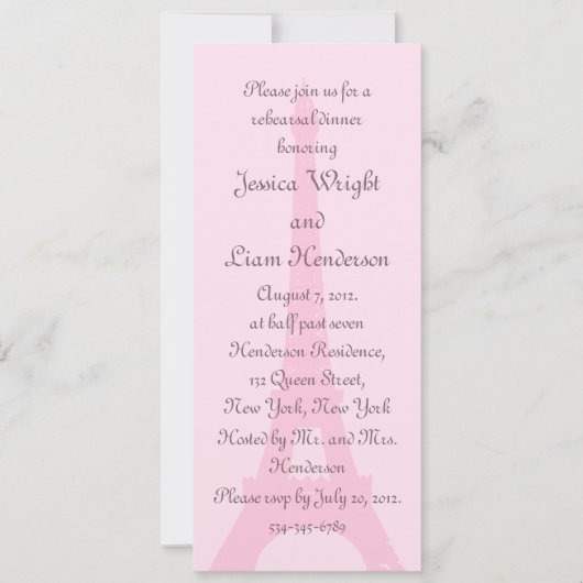 Hübsche Pariser Probe Einladung (Vorderseite)