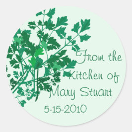 Hübsche parsley dekorierte Canning Labels Runder Aufkleber