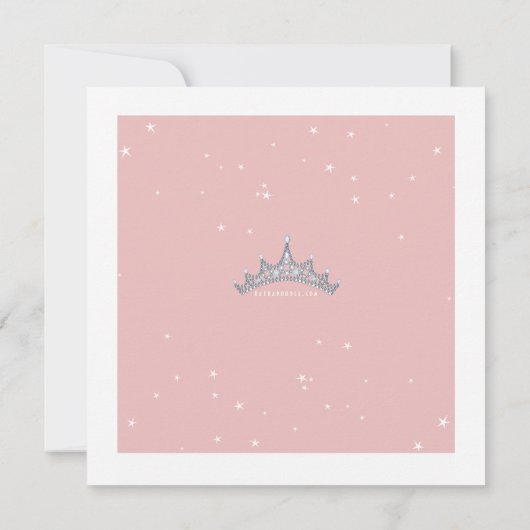 Hübsche Party Einladung Tiara-Prinzessin-Birthday (Rückseite)