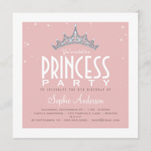 Hübsche Party Einladung Tiara-Prinzessin-Birthday
