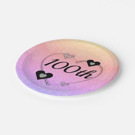 Hübsche Party Teller 100. (Schrägansicht)