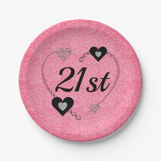 Hübsche Party Teller 21. (Vorderseite)