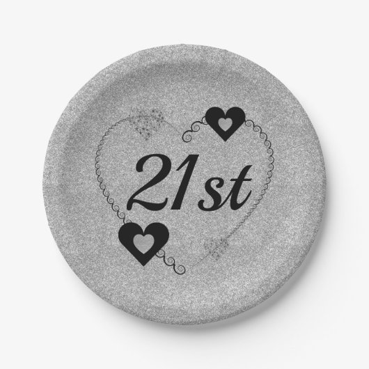 Hübsche Party Teller 21. (Vorderseite)