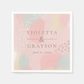 Hübsche Pasta Rosa Moderne Kunst Serviette (Vorderseite)