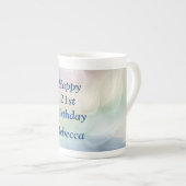 Hübsche Pastel 21. Geburtstag Porzellantasse (Vorderseite Rechts)