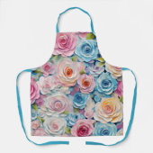 Hübsche Pastel-Aquarellfarben gestrichene Blume Schürze (Vorderseite)