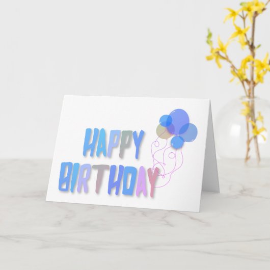 Hübsche Pastel Balloons glücklich Geburtstag Karte (Gelbe Blume)