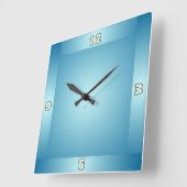 Hübsche Pastel Blue Boarder> Schlichte Küchenuhren Quadratische Wanduhr (Winkel)