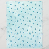 Hübsche Pastel Blue Hearts Wasserfarbenstationerie (Rückseite)