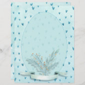 Hübsche Pastel Blue Hearts Wasserfarbenstationerie (Vorne/Hinten)