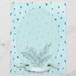 Hübsche Pastel Blue Hearts Wasserfarbenstationerie