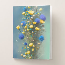 HÜBSCHE PASTEL BLUE YELLOW WATERCOLOR WILDBLUMEN BEWERBUNGSMAPPE