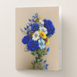 HÜBSCHE PASTEL BLUE YELLOW WATERCOLOR WILDBLUMEN BEWERBUNGSMAPPE