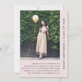 Hübsche Pastel Blush-Two-Foto-Graduierungsparty Einladung (Vorderseite)