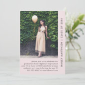 Hübsche Pastel Blush-Two-Foto-Graduierungsparty Einladung (Stehend Vorderseite)